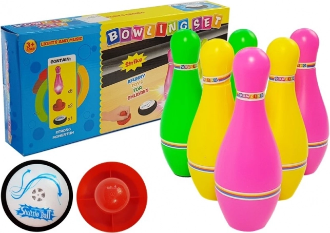 Värviline bowlingukomplekt valgusefektidega