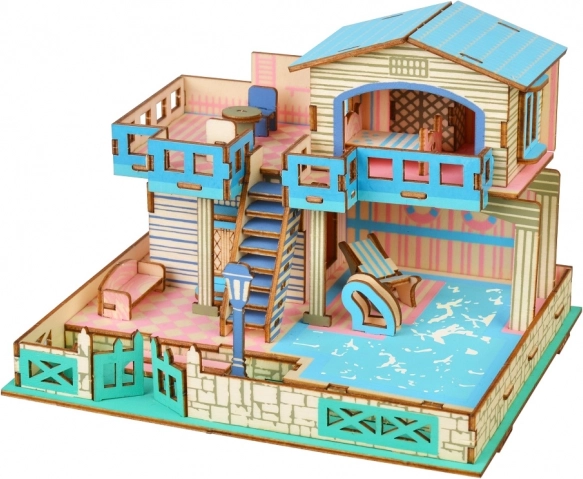 Woodcraft puidust 3D pusle Villa Lembongani saarel