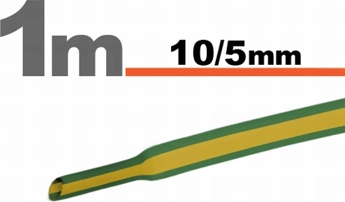 Yellow-green heat-shrink tubing 10 / 5 mm