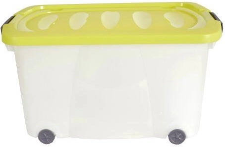 Ratastel hoiukast kaanega 60 × 40 × 32 cm, plast