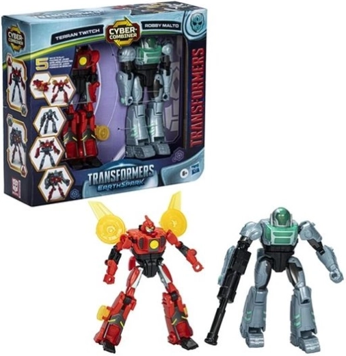 Transformers EarthSpark Cyber Combiner Set: Terran Twitch and Robby Malto