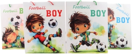 Gift paper bag with a soccer player
