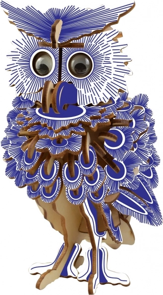 Woodcraft puidust 3D pusle – Värviline Öökull