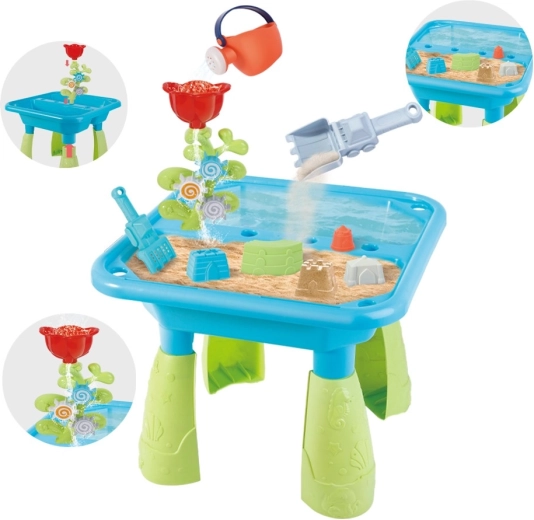 Children's play table with water and sand with accessories