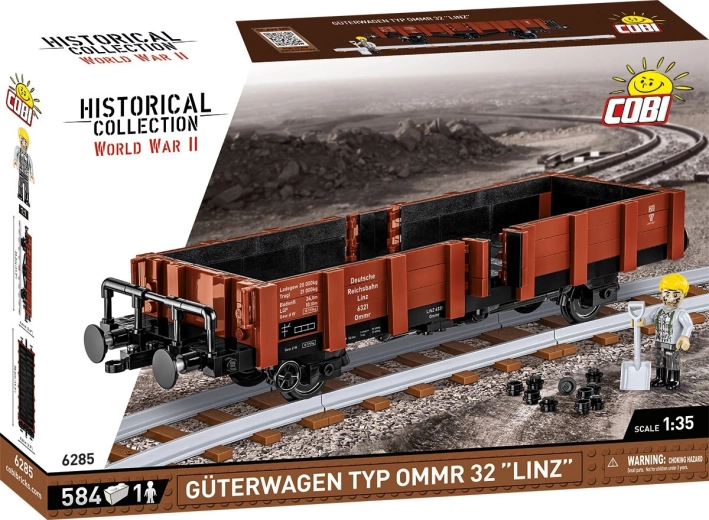 COBI ajalooline kollektsioon WWII kaubavagun Güterwagen tüüp OMMR 32 Linz 1:35