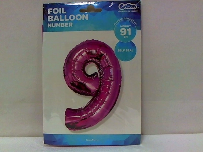 Fooliumõhupall number 9 roosa 92 cm