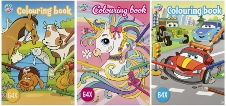 Coloring Book – 64 Sheets (mixed themes)