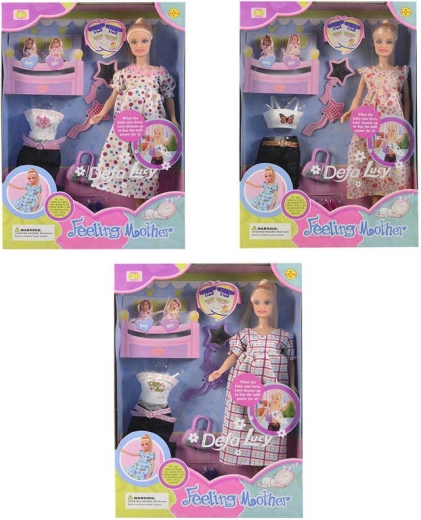 Defa Lucy doll pregnant mom with twins and accessories 30 cm - 1 set