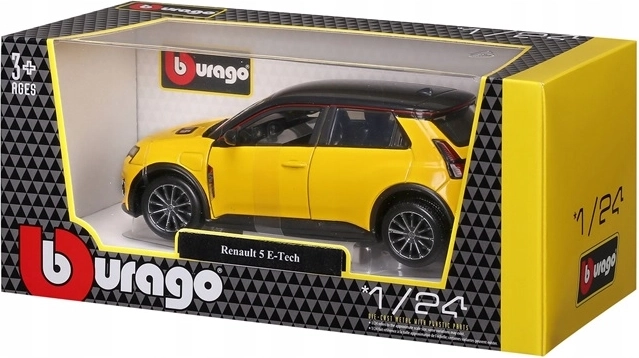 Bburago Renault 5 E‑Tech electric 1:24 kollane metallmudel