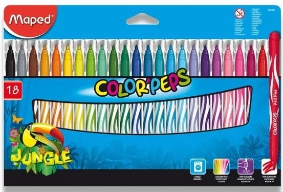Viltpliiatsid Color'Peps Jungle 18 tk