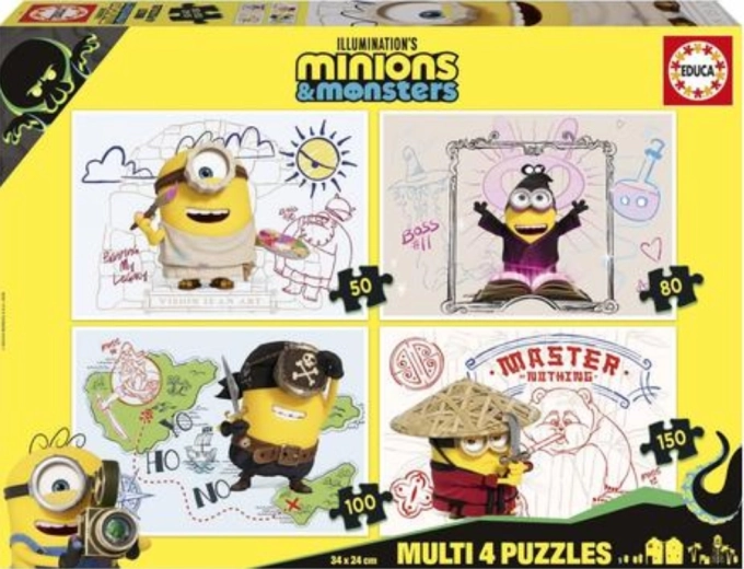 Educa puzzle Minions and Monsters 4-in-1 (50/80/100/150 pieces)