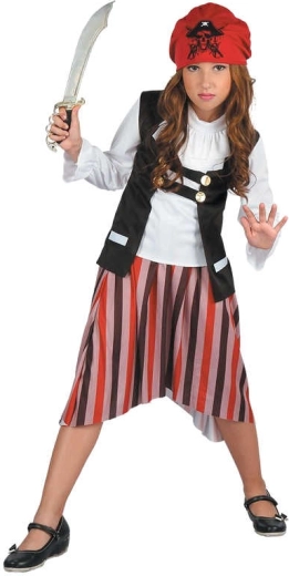 Carnival pirate girl costume size L (130–140 cm)