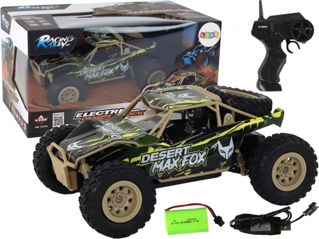 RC maastikuauto 1:24 pruun‑roheline 4x4 DESERT MAX FOX