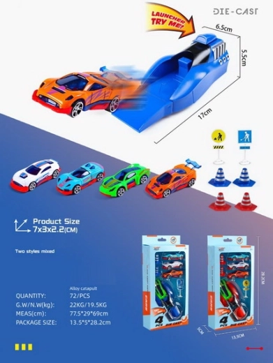 Launcher set of metal cars