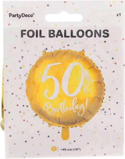 Gold foil balloon number 50, 45 cm