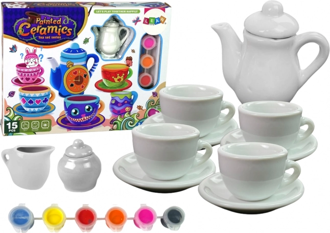 Loov teeserviis DIY portselani maalimiseks