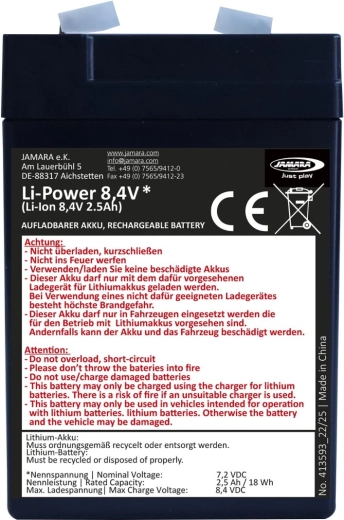 Asendusaku Li-Ion JAMARA Li-Power 8.4