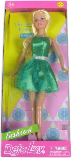 Defa Lucy doll in green cocktail dress in a box