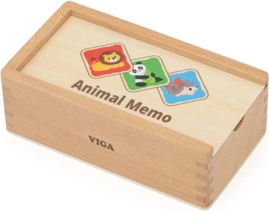 Puidust memoriinimäng loomadega