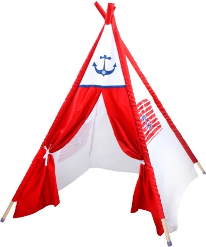 Laste teepee-telk ankrumotiiviga