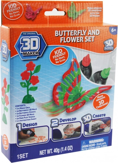 3D Maker temaatiline komplekt 3D loomingute valmistamiseks ilma kuumuse ja liimita