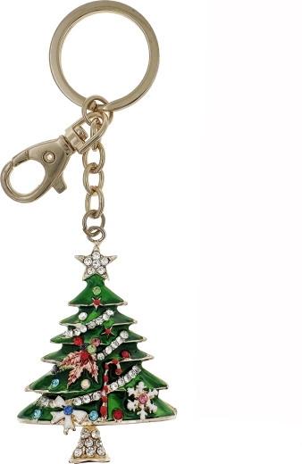 Gold Christmas Tree Keychain