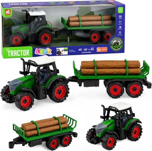 Laste talutraktor puiduveohaagisega, hoorattaveoga 35 cm