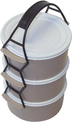 Food carrier 3x1.0 l plastic