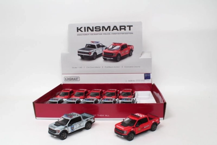 Ford F-150 Raptor Model 1:46 – police/fire pull-back pick-up