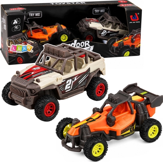 Set of 2 off-road buggy cars with lights and sounds 14 cm