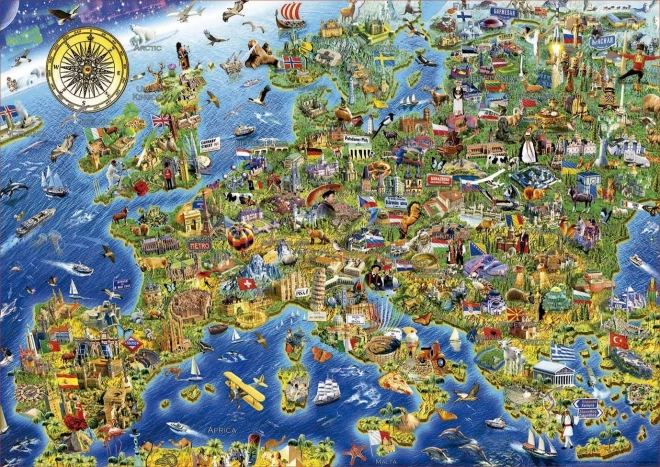 Educa Puzzle Crazy Map of Europe 500 Pieces