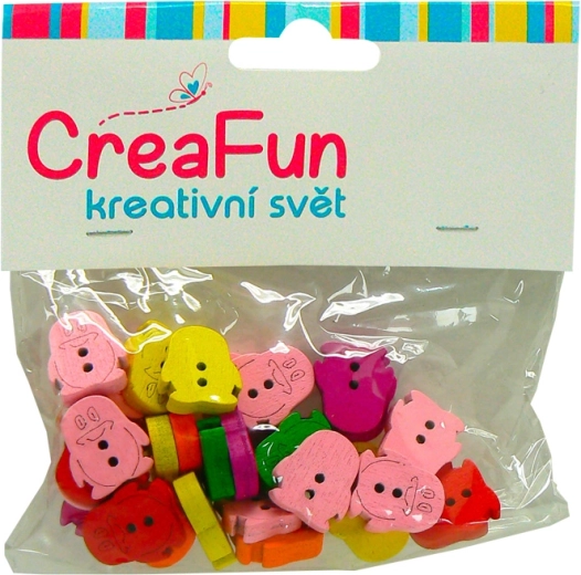 Wooden pencil-shaped beads 14 × 15 mm, 30 pcs