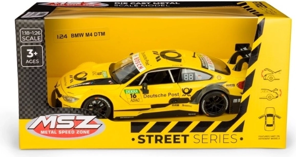 MSZ BMW M4 DTM kollane automudel mõõtkavas 1:24