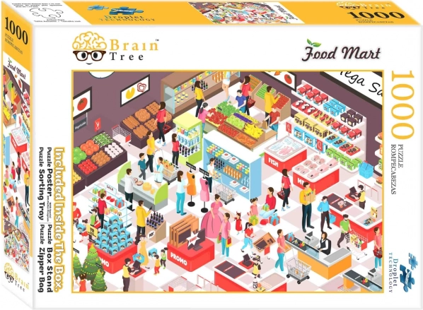 Puzzle BRAIN TREE Food Mart – iseteenindus, 1000 tükki