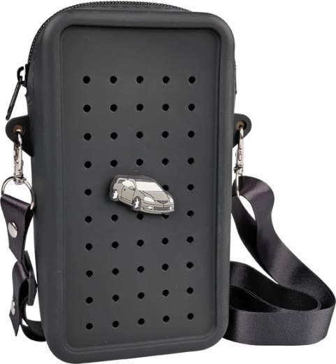 Gifty silikoonist crossbody-kott must, dekoratiivse pin’iga