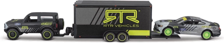 Maisto Design Team Haulers Ford Bronco with Trailer and Ford Mustang GT 1:64