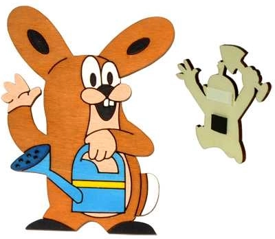 Puidust dekoratiivne magnet Mutike – sõber jänes