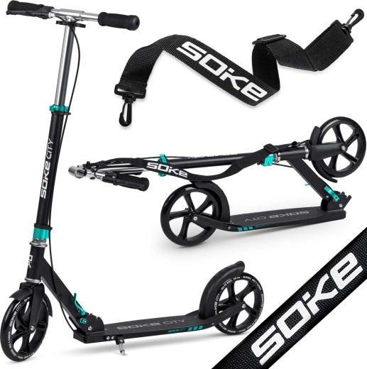 Soke City black and turquoise city scooter