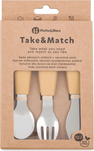 Petite&Mars laste söögiriistade komplekt Take&Match Intense Ochre 12m+