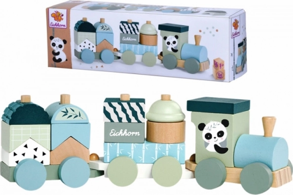 Puidust rong klotsidega EICHHORN Panda, 16 osa