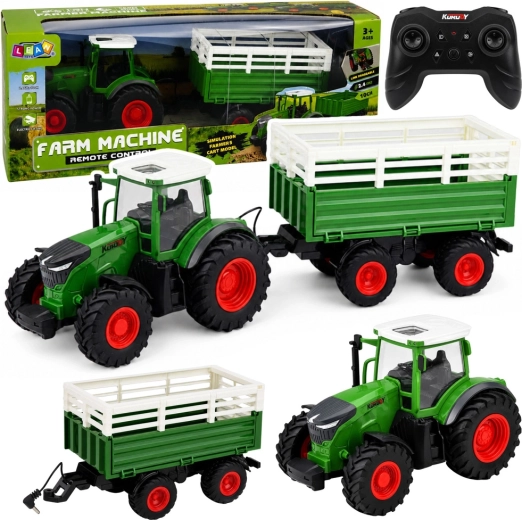 Kaugjuhtimisega traktor kallutatava haagisega 1:24, tuledega