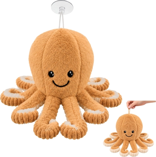 Pehme kaheksajalg iminapaga beež 16 cm - 1 tk