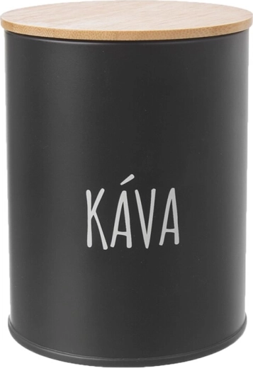 Plekist kohvipurk bambuselemendiga, must, läbimõõt 9,5 cm (CZ/SK)
