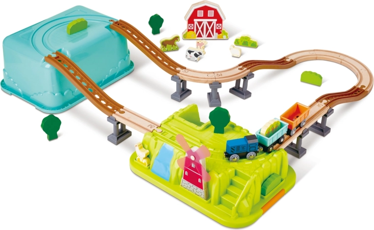 Farm Train Set in Storage Box, 40 Pieces
