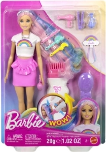 Barbie nukk vikerkaarevärviliste juuste ja särava stiiliga