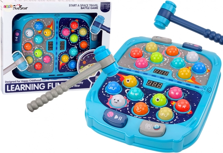 Kosmiline reaktsioonimäng whack-a-mole 9 kiiruse ja valgusefektidega