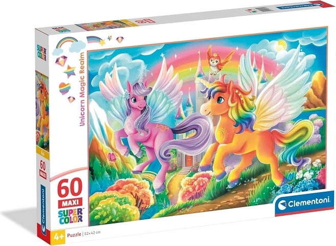 Clementoni maxi pusle ükssarvikud 60 tükki unicorn magic