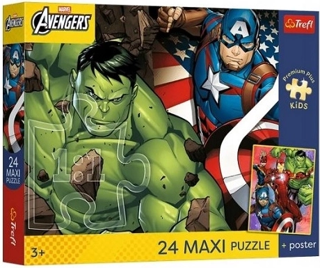 Trefl Marvel Avengers maxi pusle 24 tükiga plakatiga
