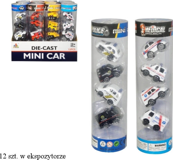 Mini autod tuubis (ehitus- või päästesõidukid) - 1 tk