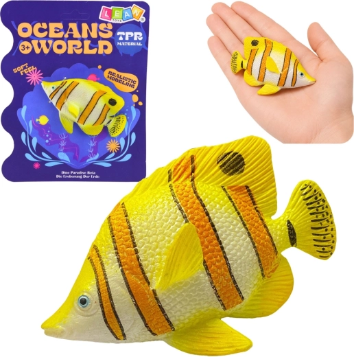 Realistic rubber fish figurine – copper butterflyfish 10.5 cm